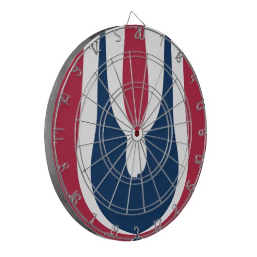 Schöne, rote, weiße, blaue Textur Abstrakt Dartscheibe (Vorderseite Links)