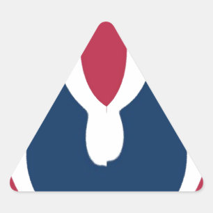 Schöne, rote, weiße, blaue Textur Abstrakt Dreieckiger Aufkleber