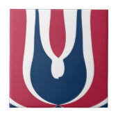 Schöne, rote, weiße, blaue Textur Abstrakt Fliese (Vorderseite)