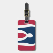 Schöne, rote, weiße, blaue Textur Abstrakt Gepäckanhänger (Vorderseite vertikal)