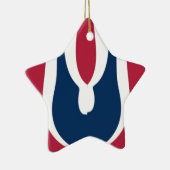 Schöne, rote, weiße, blaue Textur Abstrakt Keramikornament (Rechts)