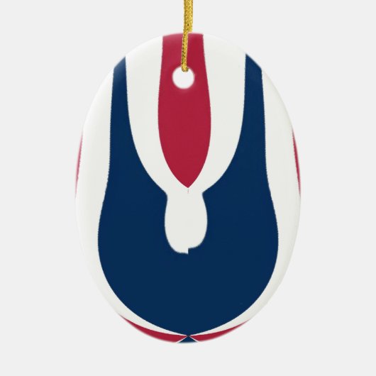 Schöne, rote, weiße, blaue Textur Abstrakt Keramikornament (Vorne)