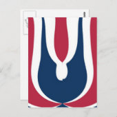 Schöne, rote, weiße, blaue Textur Abstrakt Postkarte (Vorne/Hinten)