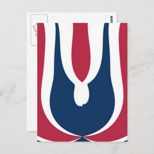 Schöne, rote, weiße, blaue Textur Abstrakt Postkarte (Vorne/Hinten)