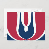 Schöne, rote, weiße, blaue Textur Abstrakt Postkarte (Vorne/Hinten)