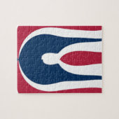 Schöne, rote, weiße, blaue Textur Abstrakt Puzzle (Horizontal)