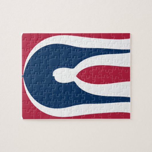 Schöne, rote, weiße, blaue Textur Abstrakt Puzzle (Horizontal)