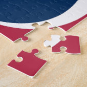 Schöne, rote, weiße, blaue Textur Abstrakt Puzzle (Seite)