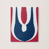 Schöne, rote, weiße, blaue Textur Abstrakt Puzzle (Vertikal)