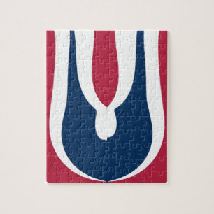 Schöne, rote, weiße, blaue Textur Abstrakt Puzzle