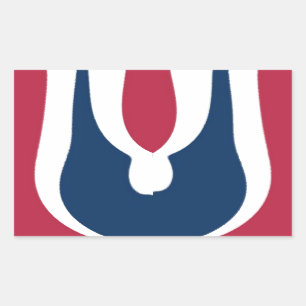 Schöne, rote, weiße, blaue Textur Abstrakt Rechteckiger Aufkleber