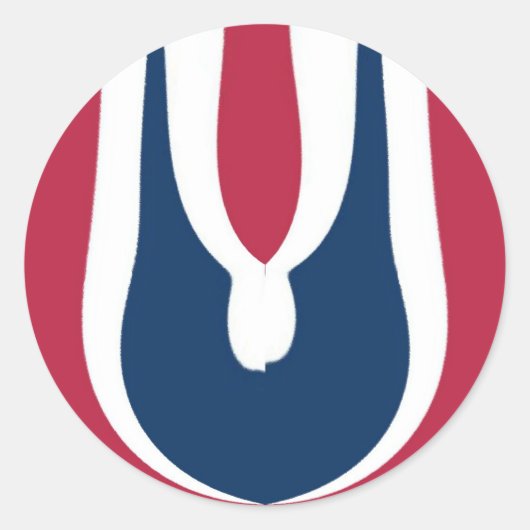 Schöne, rote, weiße, blaue Textur Abstrakt Runder Aufkleber (Vorderseite)