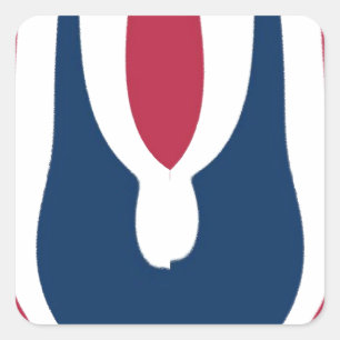 Schöne rote, weiße, blaue Textur Farb-Abstraktion Quadratischer Aufkleber