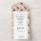 Schöne Rote Weiße Blüte All In One Einladung (Innen Boden)