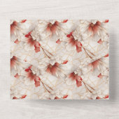 Schöne Rote Weiße Blüte All In One Einladung (Rückseite)