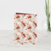 Schöne Rote Weiße Blüte Dankeskarte (Rückseite)