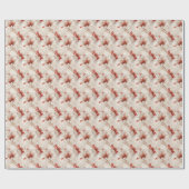 Schöne Rote Weiße Blüte Geschenkpapier (Flach)