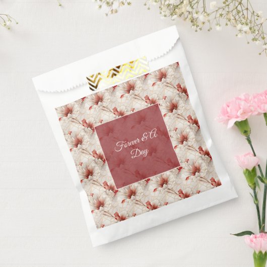 Schöne Rote Weiße Blüte Geschenktütchen (Versiegelt)