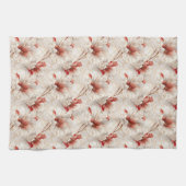 Schöne Rote Weiße Blüte Geschirrtuch (Horizontal)
