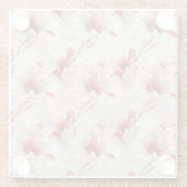 Schöne Rote Weiße Blüte Glasuntersetzer (Rückseite)