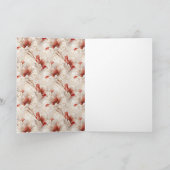 Schöne Rote Weiße Blüte Karte (Innenseite)