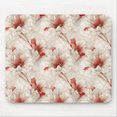 Schöne Rote Weiße Blüte Mousepad (Vorne)