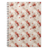 Schöne Rote Weiße Blüte Notizblock (Vorderseite)