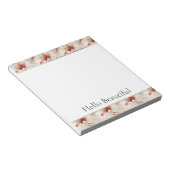 Schöne Rote Weiße Blüte Notizblock (angewinkelt)