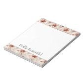 Schöne Rote Weiße Blüte Notizblock (Rotiert)