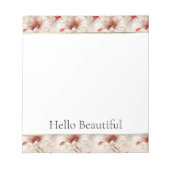 Schöne Rote Weiße Blüte Notizblock (Vorderseite)