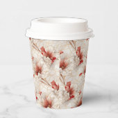 Schöne Rote Weiße Blüte Pappbecher (Rechts)