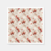 Schöne Rote Weiße Blüte Serviette (Vorderseite)