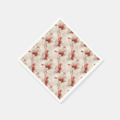 Schöne Rote Weiße Blüte Serviette (Ecke)