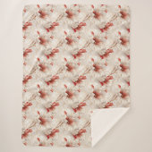 Schöne Rote Weiße Blüte Sherpadecke (Vorderseite)