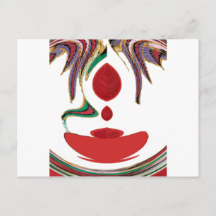 Schöne rote, weiße, violette und grüne Textur-Farb Postkarte