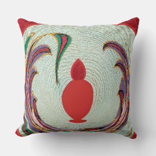 Schöne rote, weiße, violette und grüne Texturfarbe Kissen