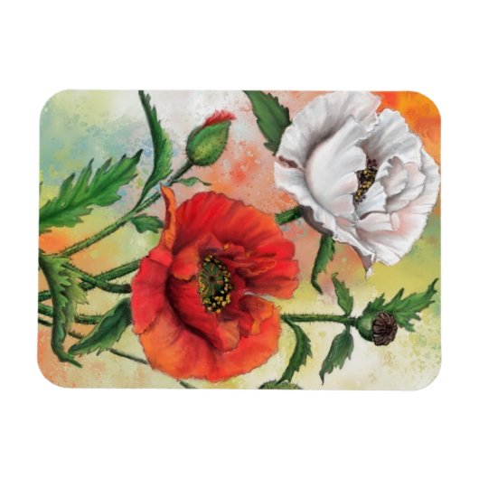 Schöne rote Weißkuchen - Malerei Art Magnet (Horizontal)