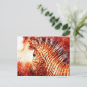 Schöne rote Zebra Postkarte (Stehend Vorderseite)