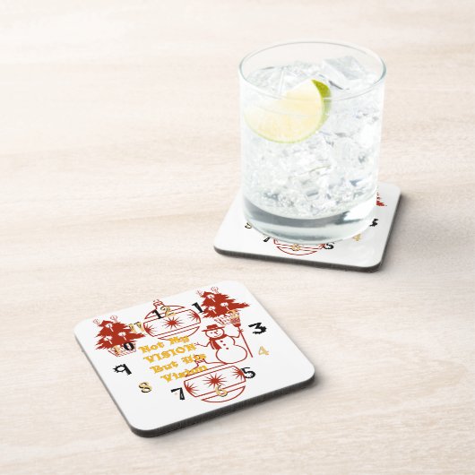 Schöne rote Zuhause für Weihnachtsvision Getränkeuntersetzer (Rechte Seite)