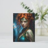 Schöne Rothaargöttin und Ivy Postkarte (Stehend Vorderseite)