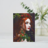 Schöne Rothaargöttin und Ivy Postkarte (Stehend Vorderseite)