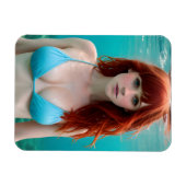 Schöne Rothaarweibchen Unterwasserfotografie Magnet (Horizontal)