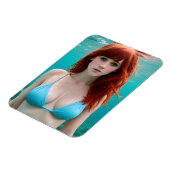 Schöne Rothaarweibchen Unterwasserfotografie Magnet (Linke Seite)