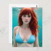 Schöne Rothaarweibchen Unterwasserfotografie Postkarte (Vorne/Hinten)