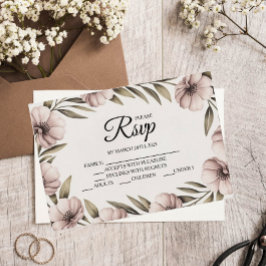 Schöne RSVP-Karten mit Flora RSVP Karte