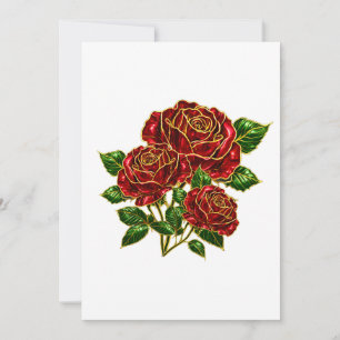 Schöne Rubinrote Rosen-Leer-Notizkarte Dankeskarte