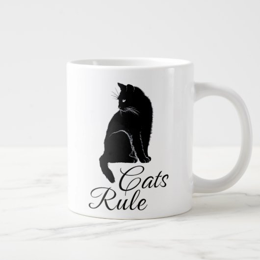 Schöne Rückenkatze - Katzen-Regel Jumbo-Tasse (Rechts)
