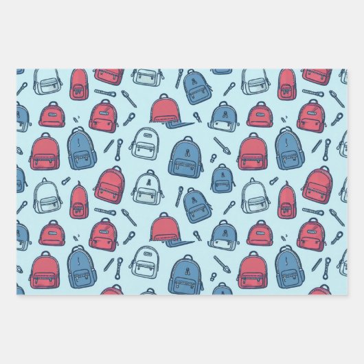 Schöne Rucksäcke Geschenkpapier Set (Vorderseite 3)