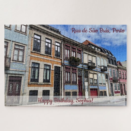 Schöne Ruhenhäuser in Porto Portugal Puzzle (Horizontal)