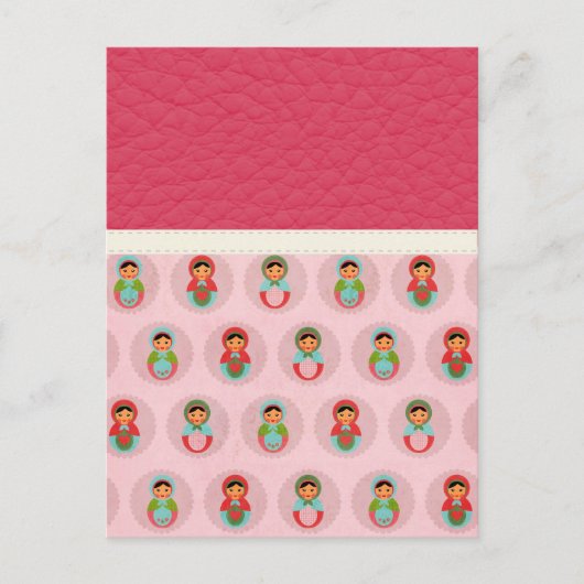 Schöne russische Nistwurm auf Leder Postkarte (Vorderseite)